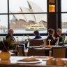 The dining room backdropped by the Sydney Opera House.