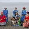 Throat singers in traditional dress.