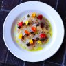 Blue-eye crudo with fried capers at Rare Hare.