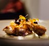 The pan-grilled duck breast with fondant potatoes and cep mushrooms is one of the highlights at Bayly's Restaurant.