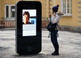 Removed: An iPhone sculpture erected in St Petersburg, Russia, as a memorial to Apple founder Steve Jobs has been taken away,