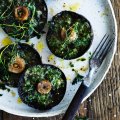 Andrew McConnell's baked garlic field mushrooms recipe.