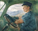 <i>Transport driver (Aircraftwoman Florence Miles),</i> 1945
oil on canvas by Nora Heysen (1911-2003).
