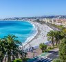 Front view of the Mediterranean sea, bay of Angels, Nice.
