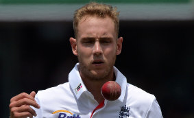Heroic effort ... England's paceman Stuart Broad helped Matt Prior talk the man down from the edge.