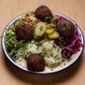 Red harissa falafel salad bowl is our pick from The Pita Man.