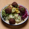 Red harissa falafel salad bowl is our pick from The Pita Man.