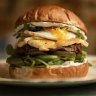 The "Top of the Morning" breakfast burger.
