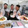 Let's Eat Glasgow! - Glasgow's first restaurant festival and pop-up market. Chefs (left to right) Craig Hawthorn, Andy Mitchell , Robert Ritchie and Ruth Goldsworthy.