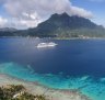 The Viking Sun ship near Bora Bora, Society Islands, French Polynesia. 
