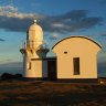 Historic lighthouse on Tacking Point near Port Macquarie.