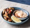 Crisp mussels with fermented chilli aioli 