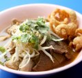 The beef boat noodles with egg noodles served at  Soi 38.