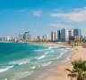 Views of the waterfront and beaches of Tel Aviv.