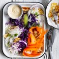 Colourful cabbage coleslaw.