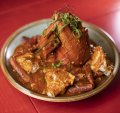 The chilli crab is cooked over high heat until the flesh is velvety, with broken shells for easier eating and saucing.