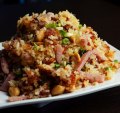 Crunchy fried rice with ham.