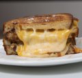 Triple threat: Three-cheese toastie with emmental, gruyere and cheddar, caramelised onion and horseradish mayo.