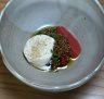 Barbecued strawberries and cream at Amaru