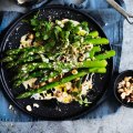 Neil Perry's asparagus and hazelnut salad with creamy anchovy, chili and lemon.