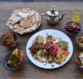 Moroccan Soup Bar's special banquet with mezze dishes.
