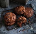 Dan Lepard's date and ginger chocolate chip biscuits.