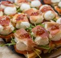 Parma ham and mozzarella.
