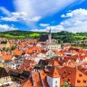 The red roofs of Cesky Krumlov, Czech Republic.