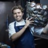 Stokehouse executive chef Jason Staudt with shells that are returned to the sea. 