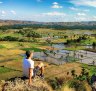 Men aerial view to paddy field at Bukit Persaudaraan Waingapu Sumba Island, East Nusa Tenggara, Indonesia sataug6coverÂ asia major coverÂ story ; text byÂ BrianÂ Johnstoncr:Â iStockÂ (reuseÂ permitted, noÂ syndication)Â 
