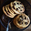 Thin and crispy choc-chip bikkies.