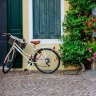 A more traditional pushbike in the colourful town of Caorle, Italy.