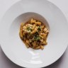 Maccheroncini pasta with lobster. 