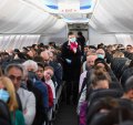 On board the first flight between Sydney and Adelaide after borders reopened last month. South Australia's decision to allow quarantine-free travel from NSW saw Sydney-Adelaide land fourth on the list.