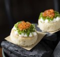 Go-to dish: Akitma - mini crumpets with taramasalata and salmon roe.