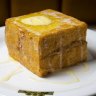 Hong Kong-style French toast with butter, condensed milk and maple syrup.