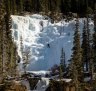 Intrepid climbers will climb frozen waterfalls in Jasper during winter.