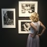 Cirstin Bedson, dressed as Marilyn Monroe, checks out MAMA's first international exhibition.