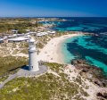 Pinky Beach and Bathurst Lighthouse, Rottnest Island.