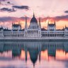 A stunning sunrise at the Hungarian Parliament.