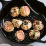 Pan-fried and steamed pork baozi.