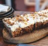 Carrot and walnut cake at Walcot House Cafe.
