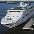 Pacific Explorer docks in Brisbane.