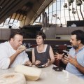 Bennelong’s executive chef Peter Gilmore with Cressida and Michael McNamara from Pecora Dairy.