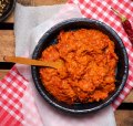 Ajvar, a condiment made from red capsicum, garlic, eggplant and chillies.