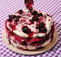 A spin on British summer pudding, this dessert looks and eats like a giant, berry-stained tiramisu.