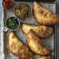 Empanadas filled with beef, chorizo and roasted tomatoes.