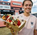 Wonderbao stallholder Bryony Franklin with the tofu gua bao. 