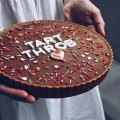 Chocolate hazelnut tart collaboration between Tarts Anon and Miss Trixie.