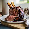 Sticky mulled wine roasted beef.